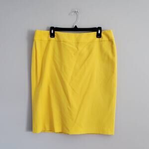 Nine West Yellow Pencil Straight Skirt 14